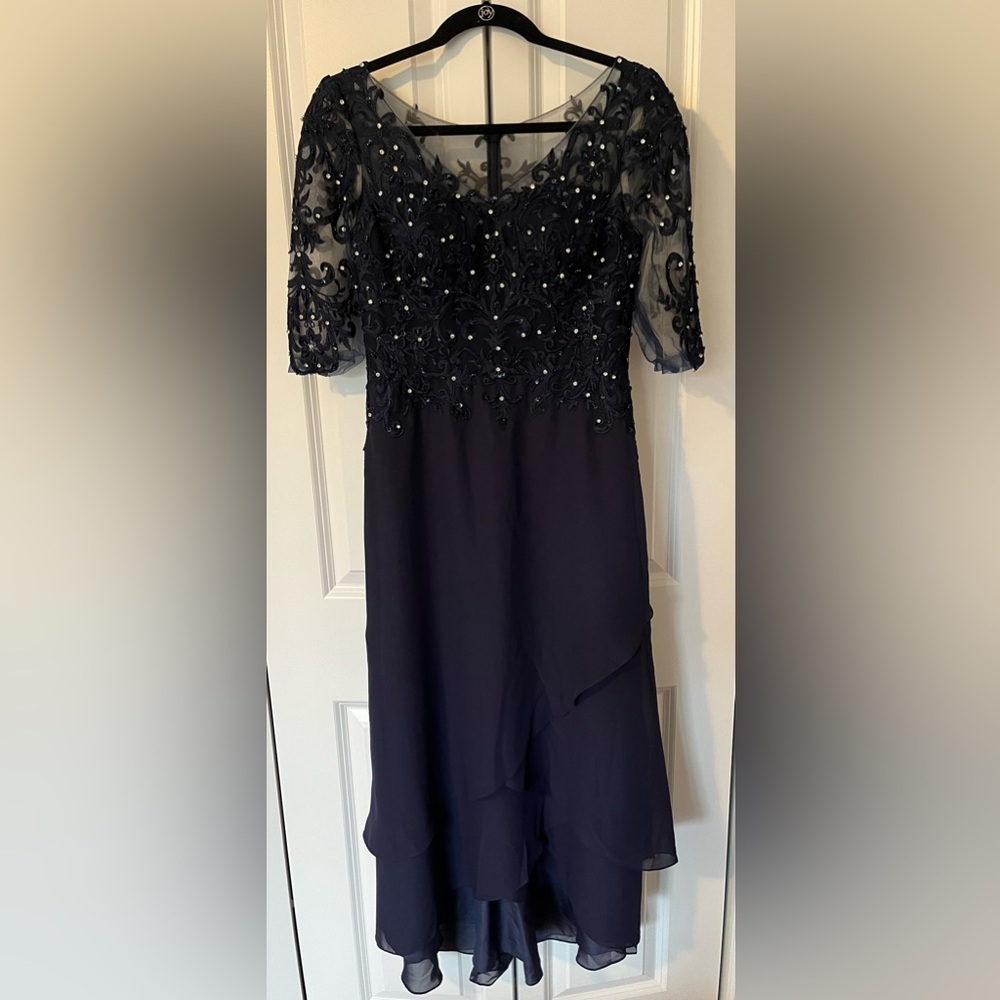 Gorgeous, Elegant Gown with Tasteful Sequins and Layered Hem- Never Worn